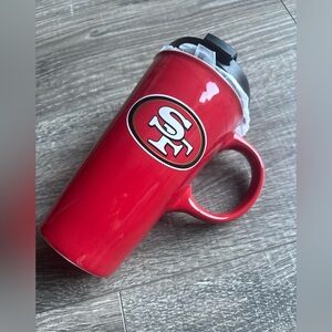 San Francisco 49ers 
Red Ceramic Travel Mug with Handle